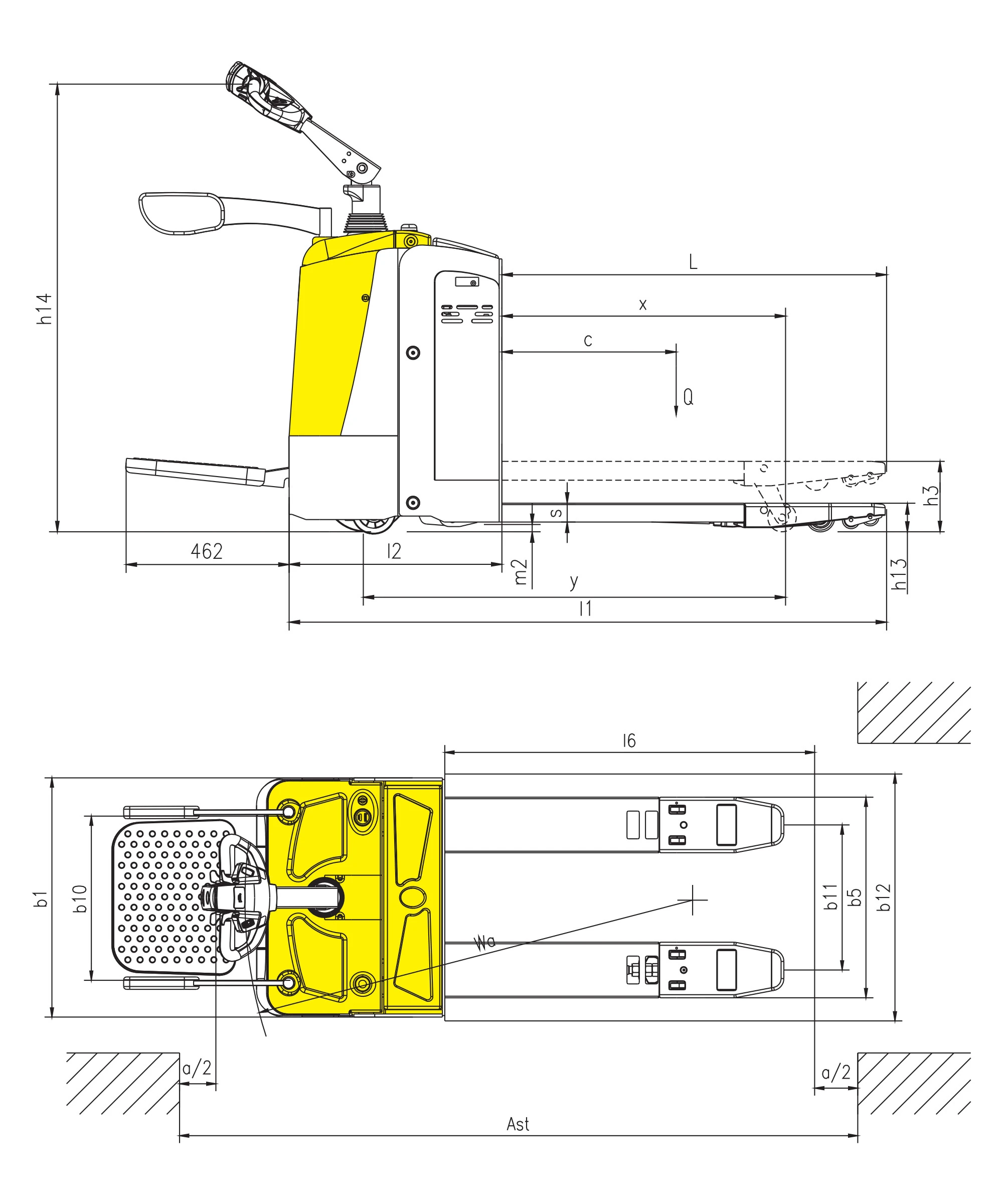 Elektryczny wózek paletowy EPV20-P/EPV25-P z silnikiem AC