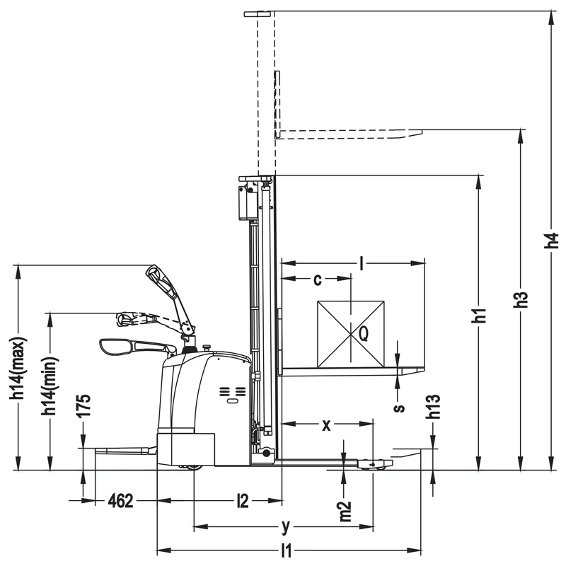 Wózek podnośnikowy EVV10PV-P/EVV12PV-P/EVV15PV-P z ramionami podporowymi