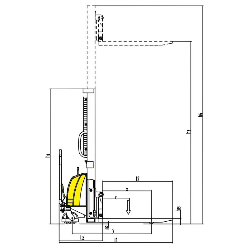 Paletowy wózek podnośnikowy PEVV15-PV o wysokości podnoszenia 1600–3500 mm