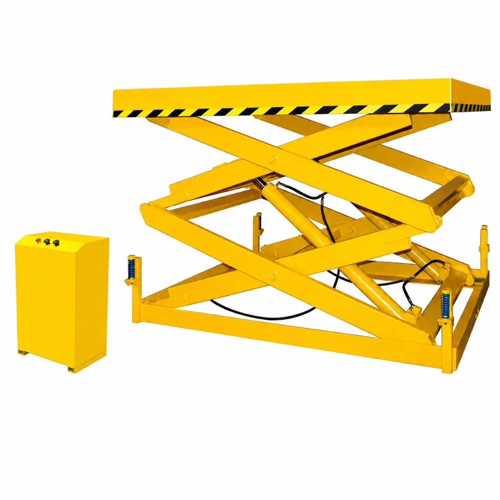 Stacjonarny hydrauliczny stół podnośny z podwójnymi nożycami 2000 kg