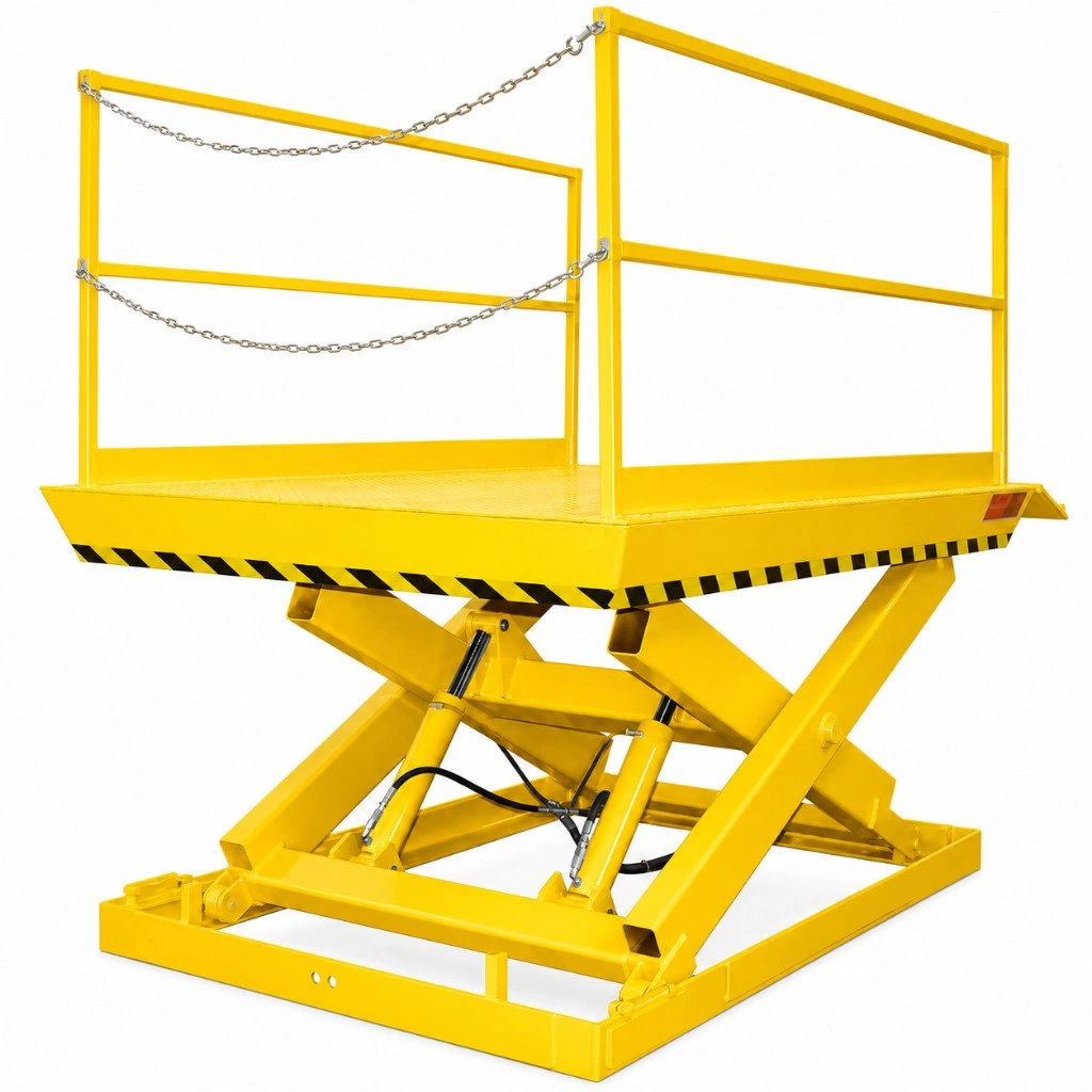 Hydrauliczna rampa przeładunkowa HPSU 2700 kg w pozycji podniesionej