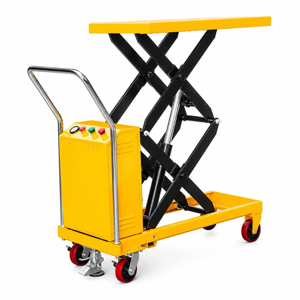 Półelektryczny przejezdny podwójny nożycowy stół podnośny (PMPS350D) 350 kg 1320 mm