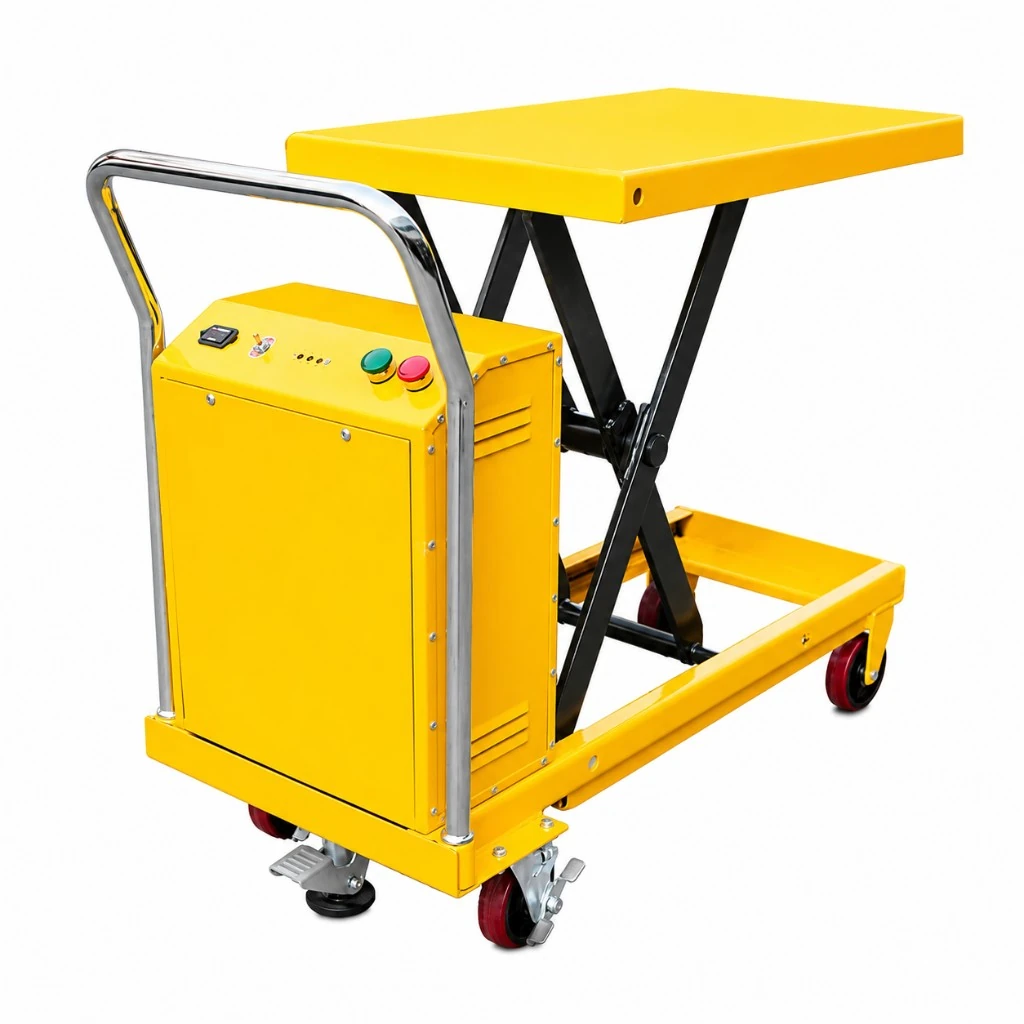 Mobilny półelektryczny nożycowy stół podnośny (PMPS300) 300 kg