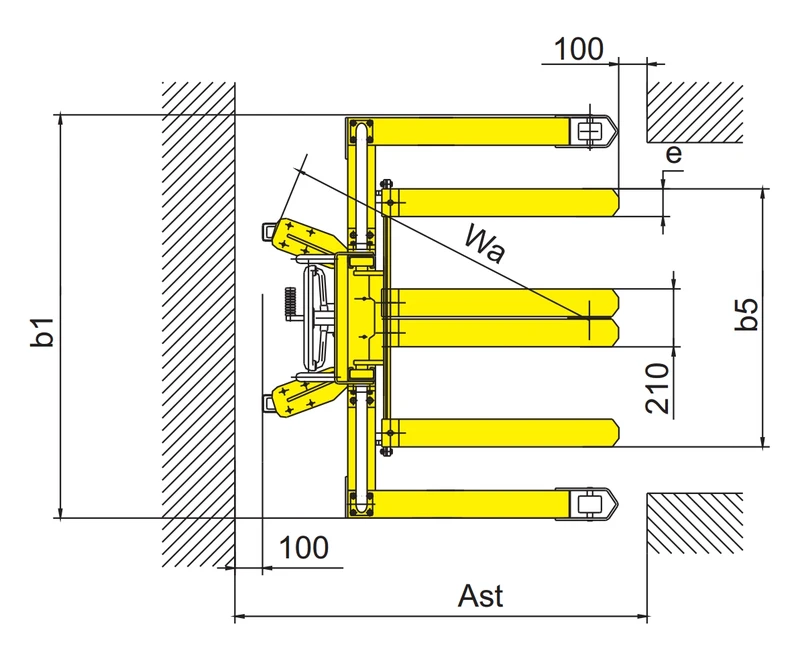 Regulowane kute widły wózka podnośnikowego RVV-DSV 500–1000 kg