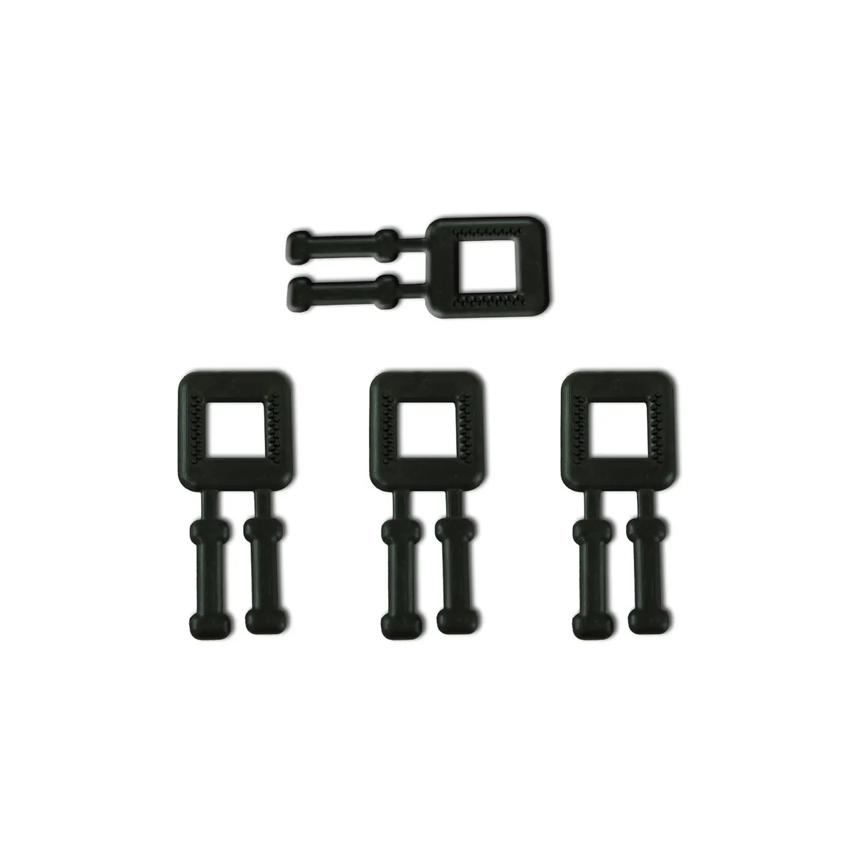 Czarne plastikowe zapinki do taśmy spinającej PP (BUCKLES-4P) 12 mm